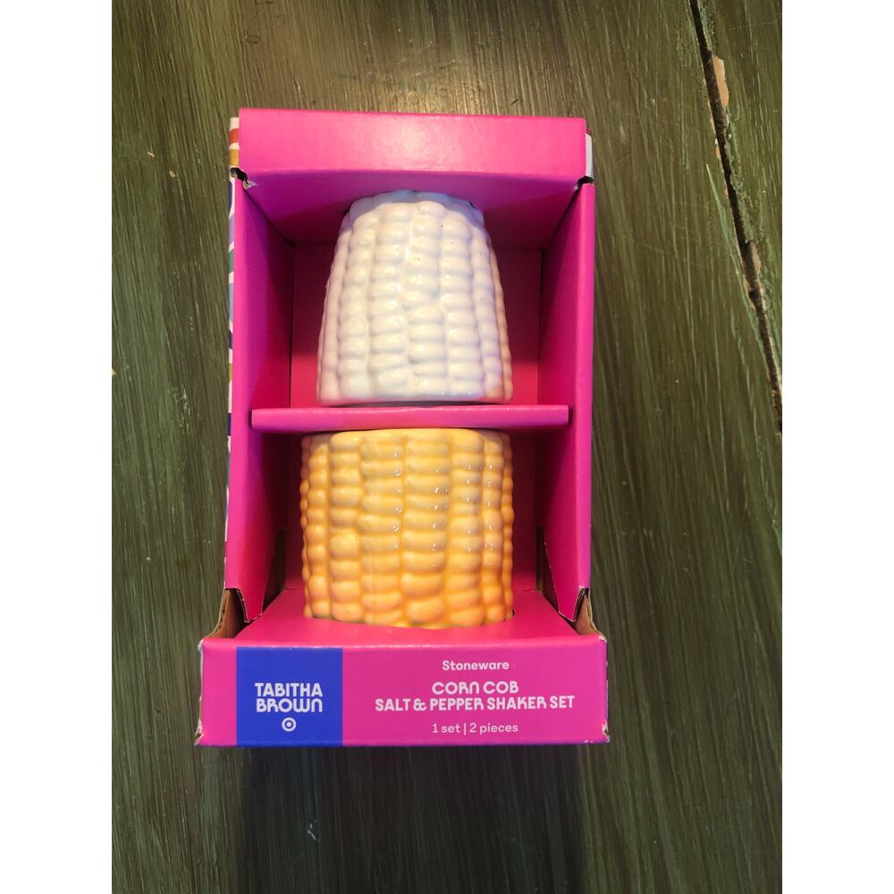 Tabitha Brown for Target NIB Corn Cob Shaped Salt and Pepper Shakers